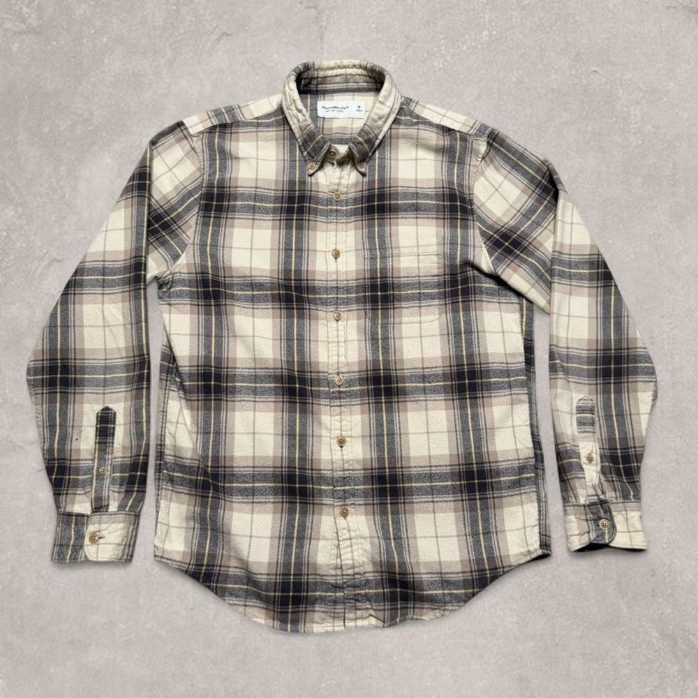 Abercrombie & Fitch Button Up Earth Tone Flannel Shirt